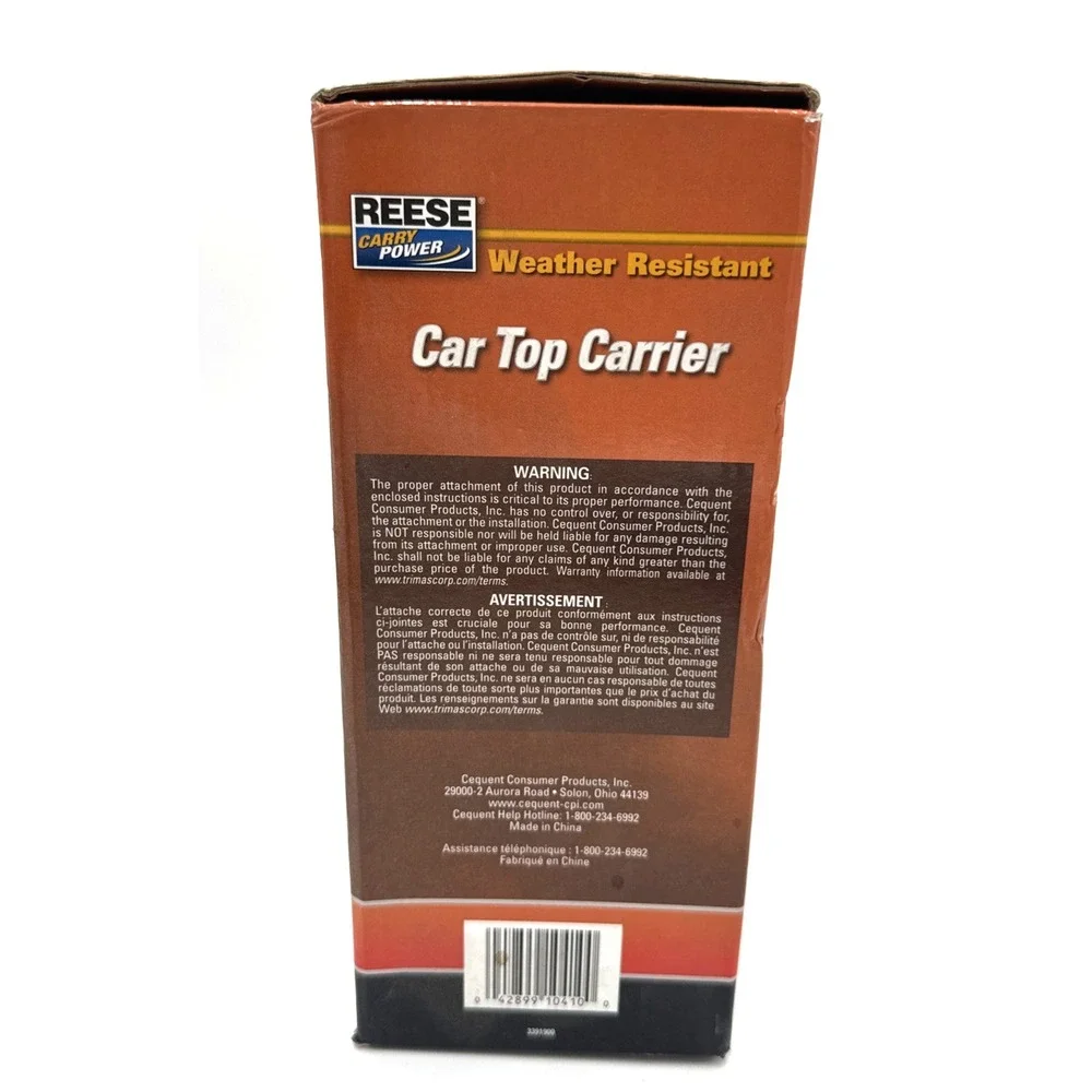 Reese Car Top Cargo Bag 37x30x16 Weather Resistant Roof Rack Carrier